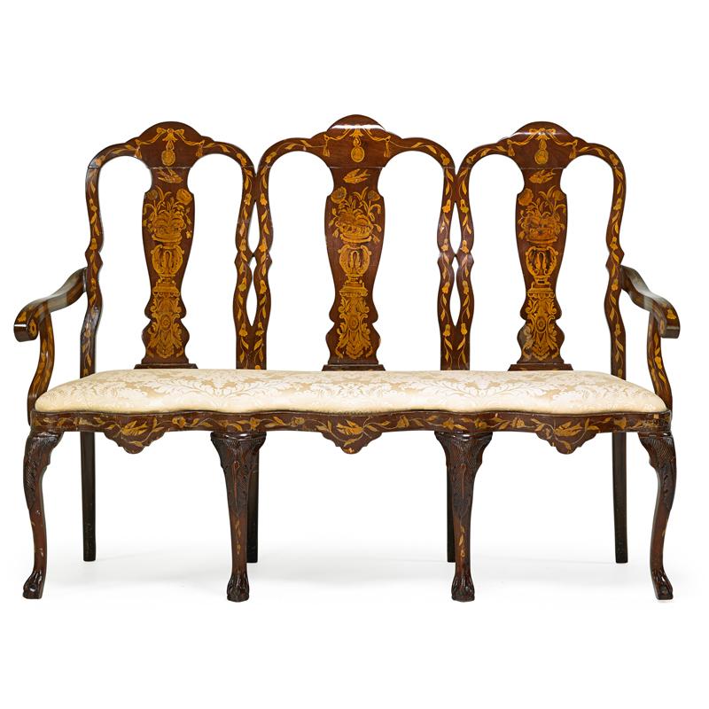 Appraisal: DUTCH TRIPLE BACK SETTEE Condition Report