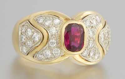 Appraisal: A Ladies' k Gold Ruby and Diamond Ring k yellow