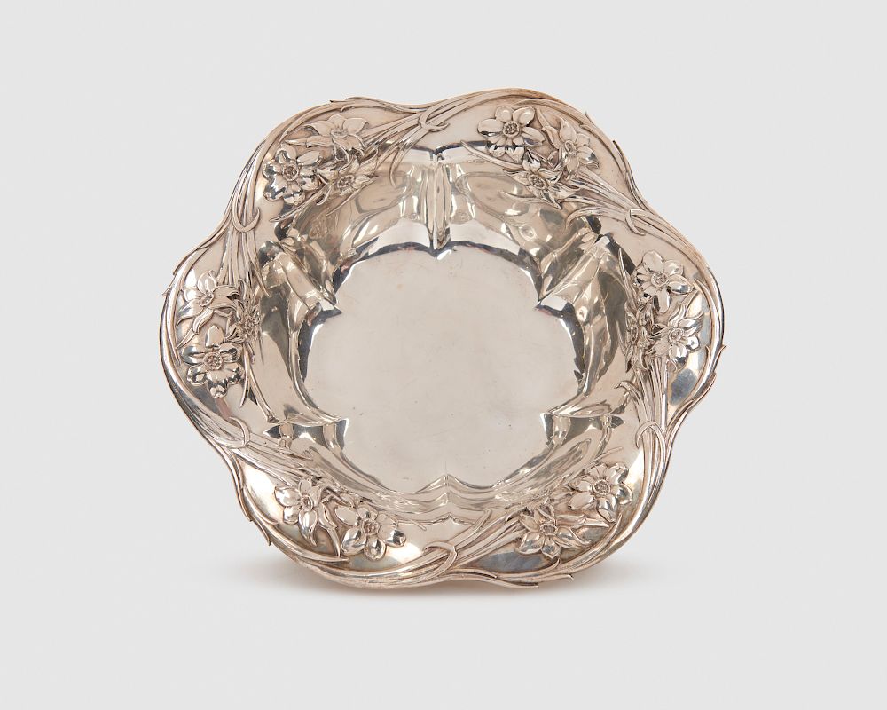 Appraisal: WHITING MFG CO Art Nouveau Silver Fruit Bowl ca WHITING