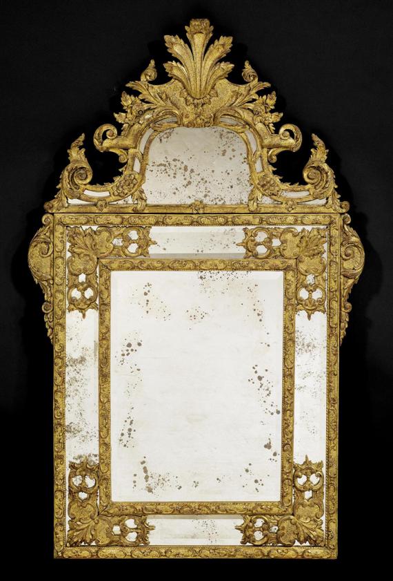 Appraisal: MIRROR Regence Paris circa Carved and gilt wood Cut-glass mirror