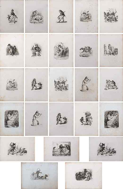 Appraisal: LANDSEER Thomas - Monkeyana or Men in Miniature etchings depicting