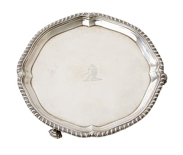 Appraisal: A GEORGE III SILVER CARD TRAY BY JOHN CARTER LONDON