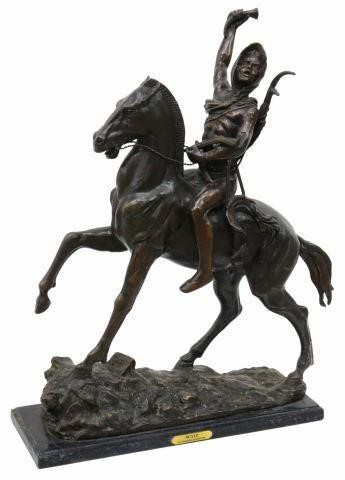 Appraisal: Western patinated bronze sculpture Scalp after the original by Frederic