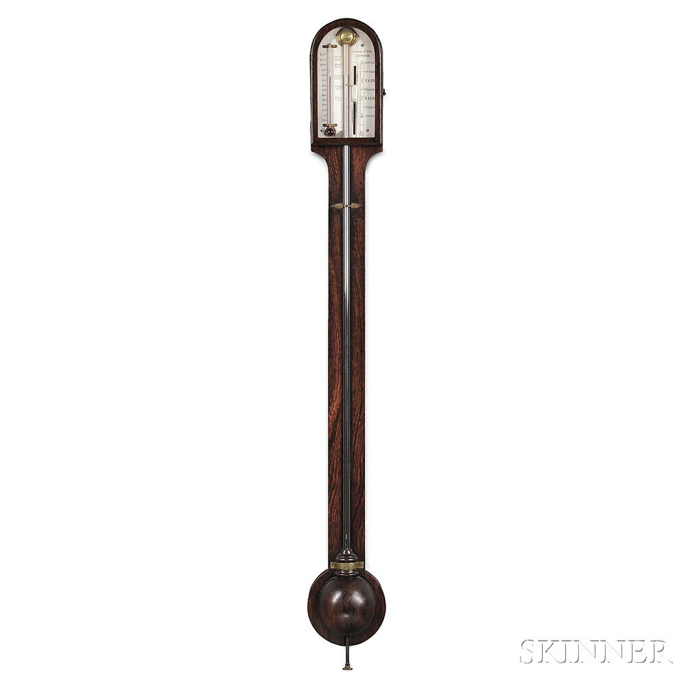 Appraisal: Savage Son Rosewood Stick Barometer London th century the arched