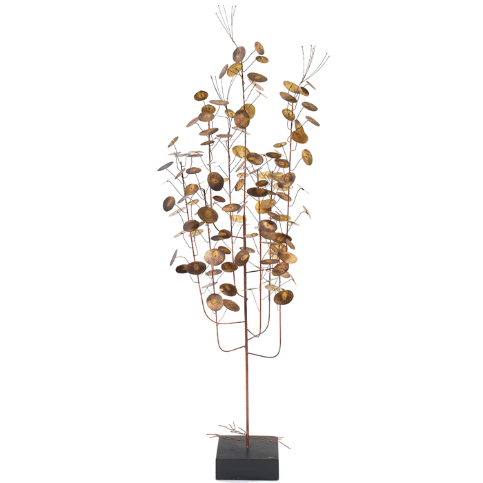 Appraisal: Curtis Jere tree sculpture metal discs on branching metal arms