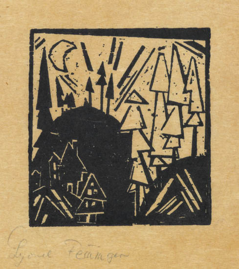 Appraisal: LYONEL FEININGER Gebirge mit Dorf Woodcut on fibrous Japan paper