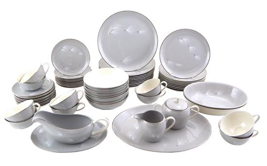 Appraisal: Pickard Gossamer pattern partial dinner service sixty-five pieces total sleek