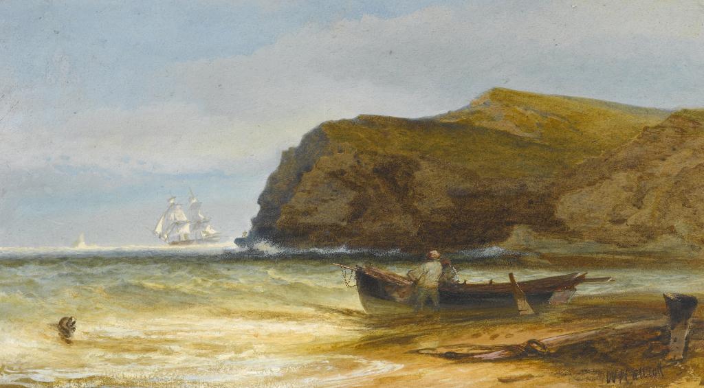 Appraisal: WILLIAM JAMES CALLCOTT - SHIPPING OFF THE COAST signed pencil