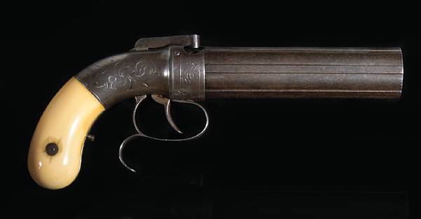 Appraisal: An Allen amp Thurber dragoon pepperbox pistol Serial no caliber