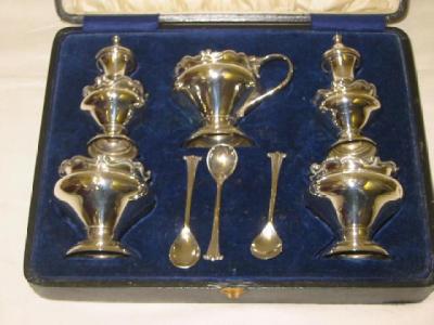 Appraisal: A FIVE PIECE CONDIMENT SET each of bellied circular form