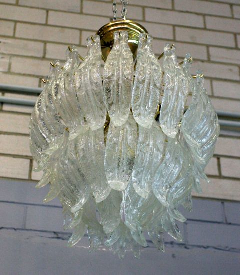 Appraisal: A pair of glass chandeliers