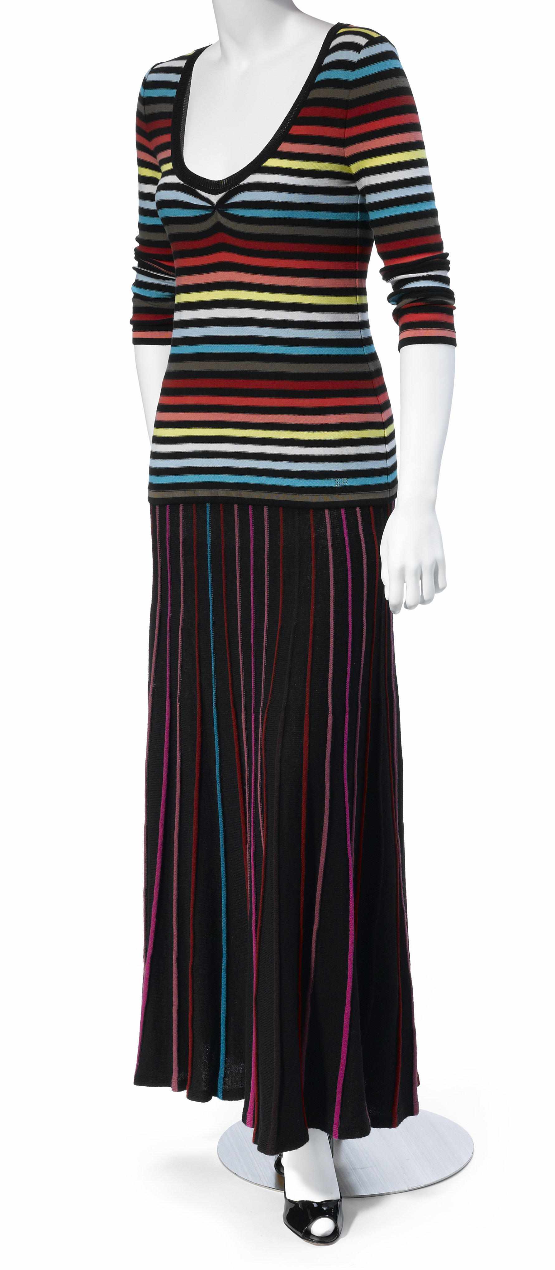 Appraisal: A Sonia Rykiel striped multi-color sweater and a striped multi-color