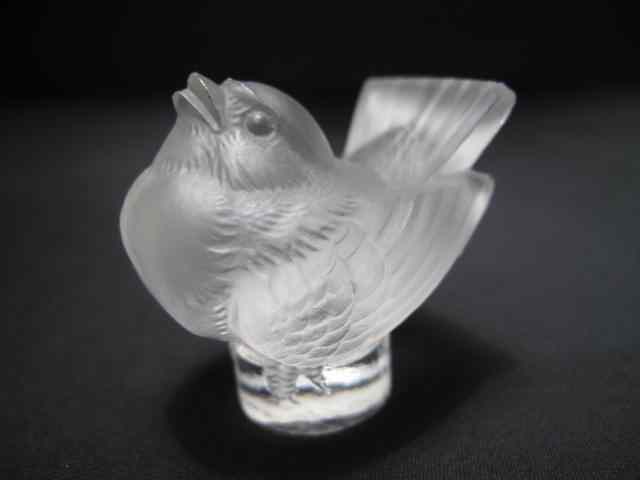 Appraisal: Lalique miniature frosted crystal figure of a sparrow Measures ''