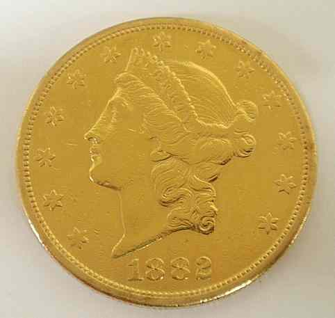 Appraisal: S Liberty double eagle twenty-dollar gold coin about uncirculated