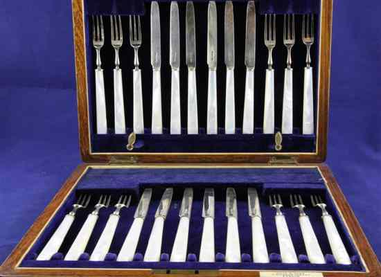 Appraisal: A cased set of six pairs of George V mother