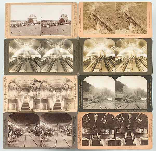 Appraisal: Railroad-Misc Group of Stereoviews Lot of views of railroads including