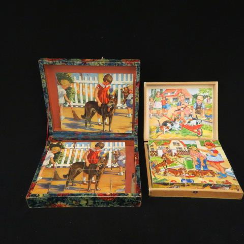 Appraisal: Puzzle Block Toy Sets paper lithograph on wood in original