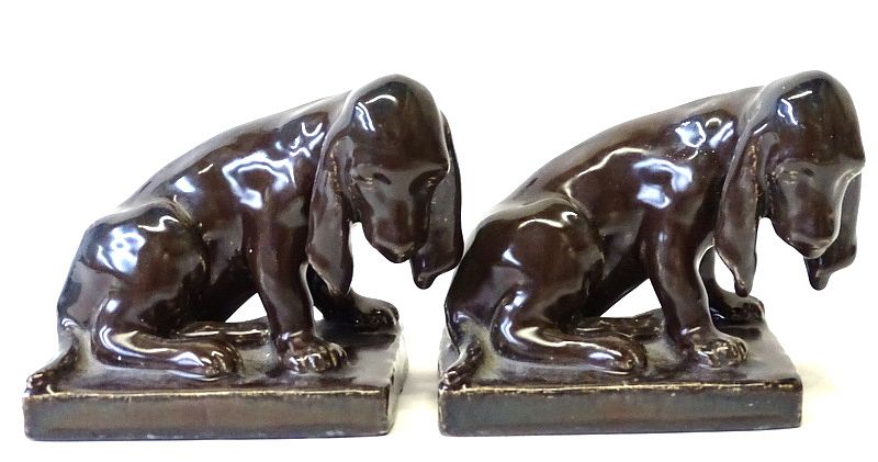 Appraisal: Rookwood Hound dog Bookends Rookwood Hound dog Bookends Measures inches