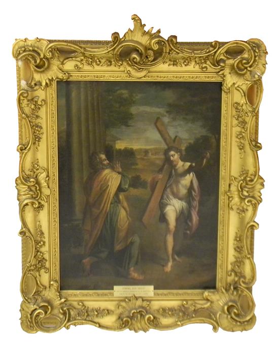 Appraisal: After Annibale Carracci Italian - Domine Quo Vadis or Christ