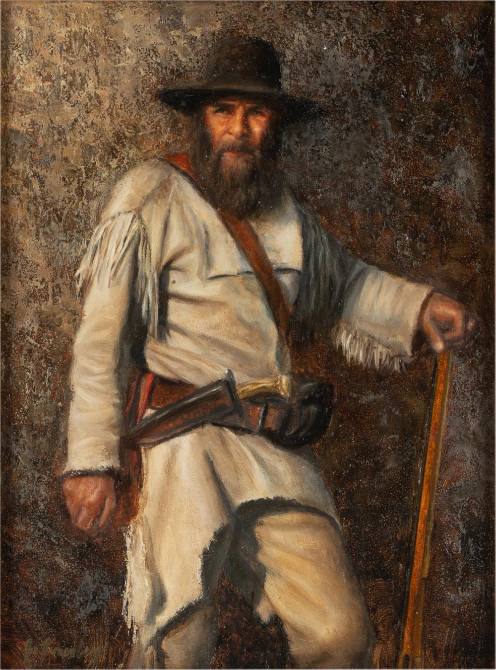 Appraisal: JOE KRONENBERG B portrait of a mountain man oil on