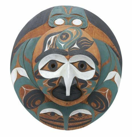 Appraisal: Native American Pacific Northwest carved and painted wood mask Thunderbird