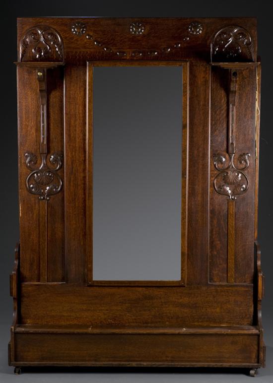 Appraisal: American oak murphy bed Early th century Front ornamented with