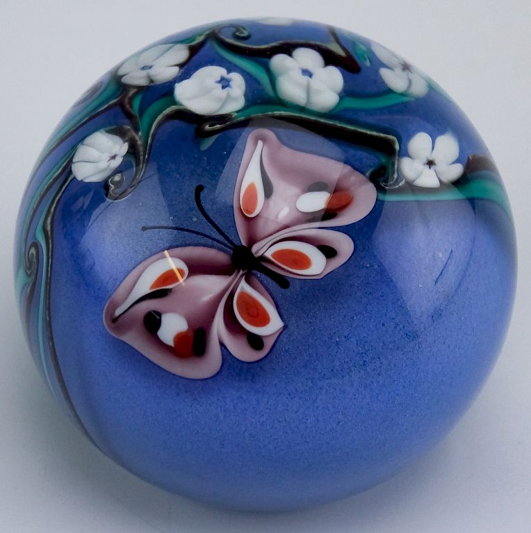 Appraisal: Orient Flume Art Glass Butterfly Paperweight Guaranteed Authentic Orient Flume