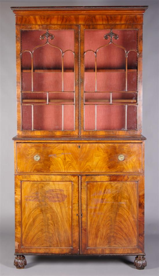 Appraisal: An American Mahogany Secretary Bookcase Height x width x depth