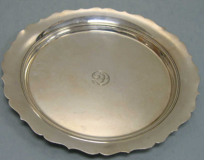 Appraisal: GORHAM CORP STERLING SILVER WAITER Stuart pattern circular with shaped