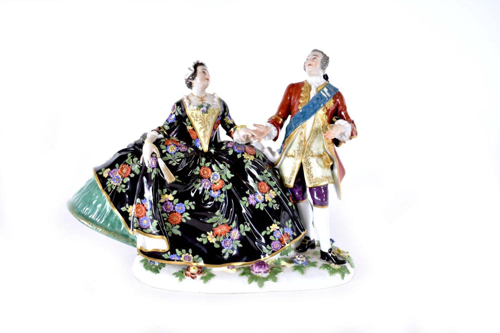 Appraisal: MEISSEN PORCELAIN FIGURAL GROUP OF A NOBLE COUPLEEarly th Century