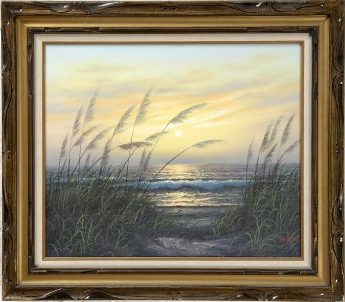 Appraisal: American School th C Coastal Scene Oil on canvas signed