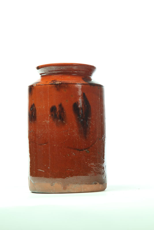 Appraisal: REDWARE JAR Pennsylvania mid th century Large jar with manganese