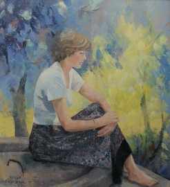 Appraisal: Freya Dade English Karen the Artist's Daughter oil on canvas