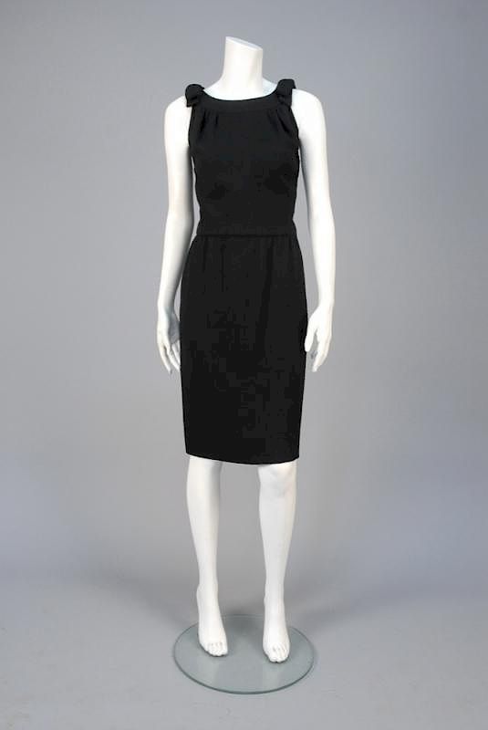 Appraisal: YVES SAINT LAURENT LITTLE BLACK DRESS c Sleeveless wool boucle