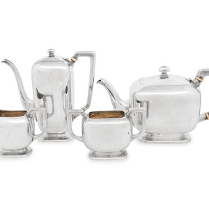 Appraisal: An American Silver Four-Piece Tea and Coffee Service Frank W