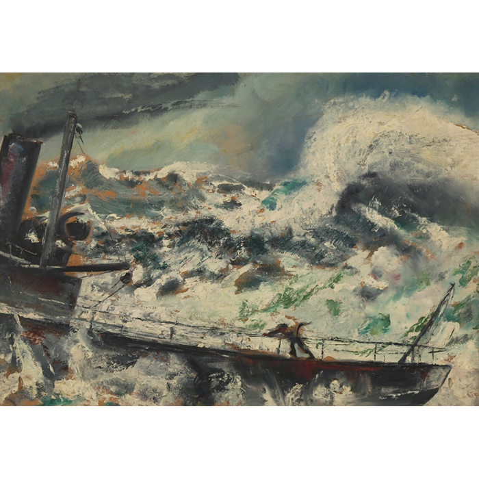 Appraisal: Robert Noel Blair American - Boat in Storm c oil