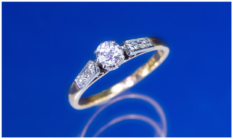 Appraisal: ct Gold Plat Solitaire Round Brilliant Cut Diamond Claw Set