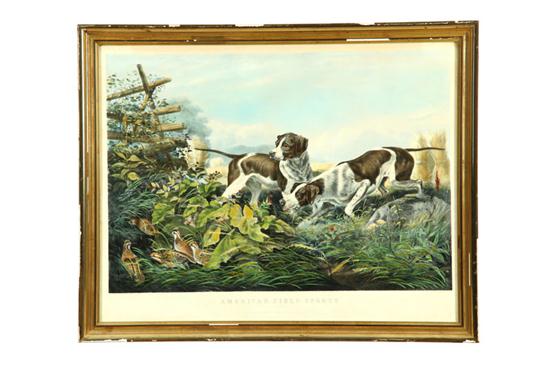 Appraisal: AMERICAN FIELD SPORTS ON A POINT BY CURRIER IVES Handcolored