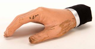 Appraisal: Rapping Hand American ca Large vintage wooden disembodied hand with