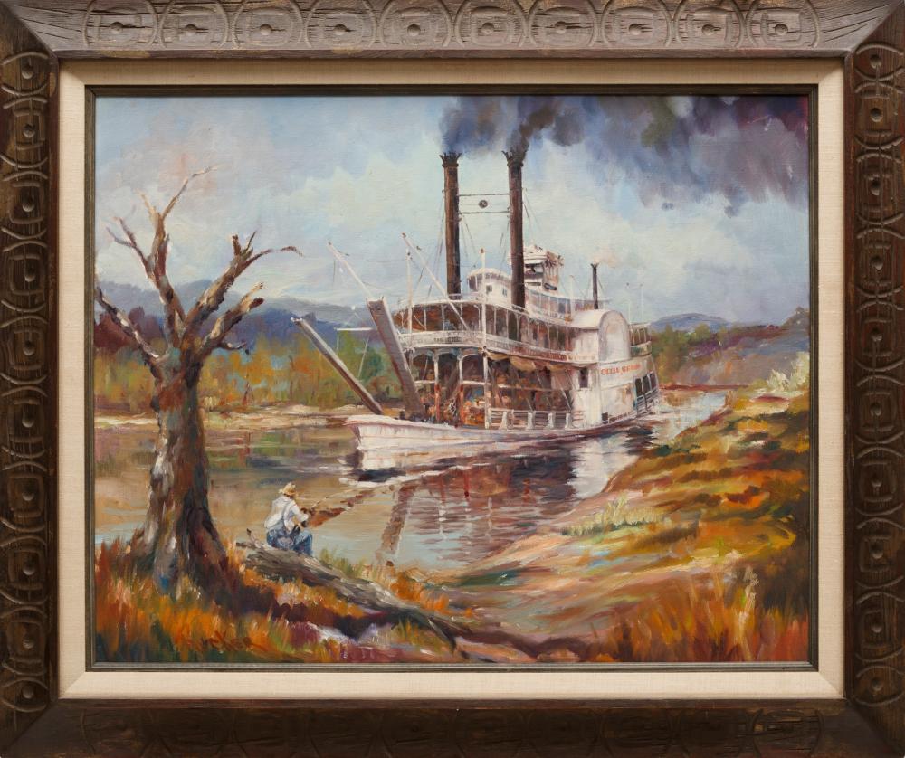 Appraisal: Robert Malcolm Rucker American Louisiana - Steamboat on the River