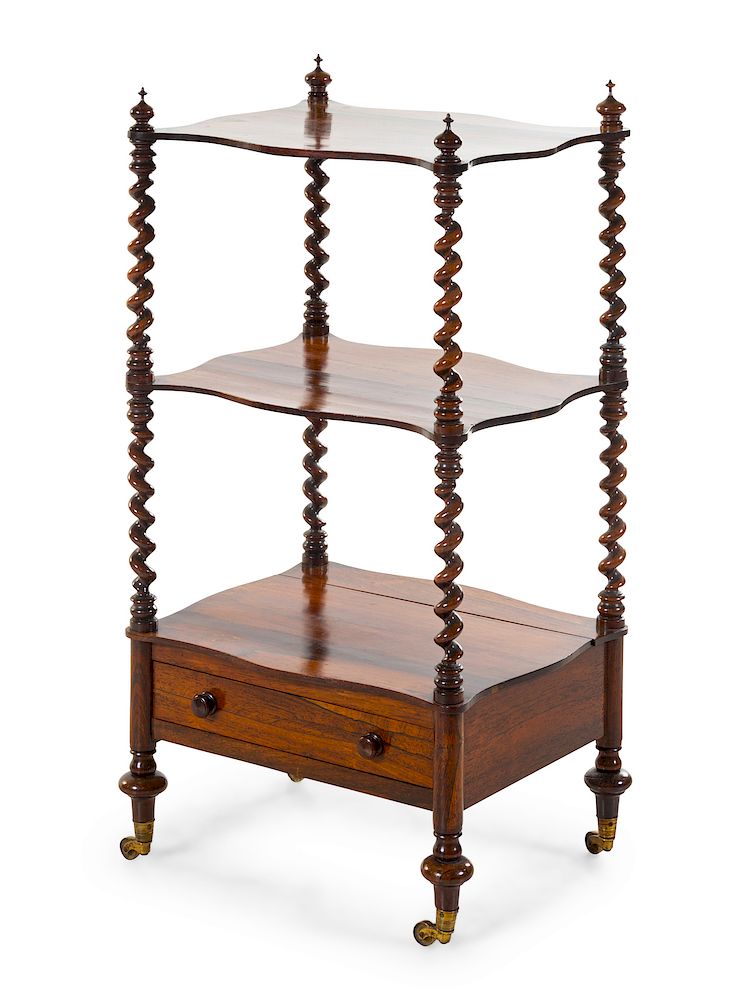 Appraisal: A Victorian Rosewood Etagere A Victorian Rosewood Etagere Late th