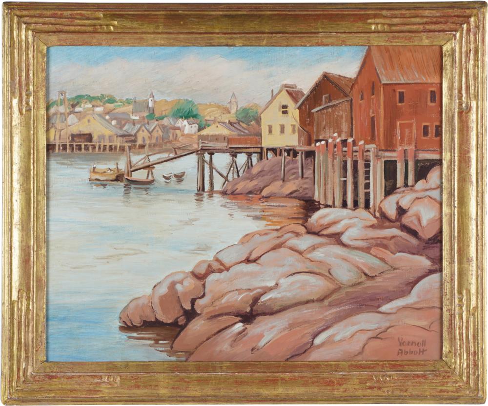 Appraisal: YARNALL ABBOTT - HARBOR-LOW TIDE oil on canvas signed lower