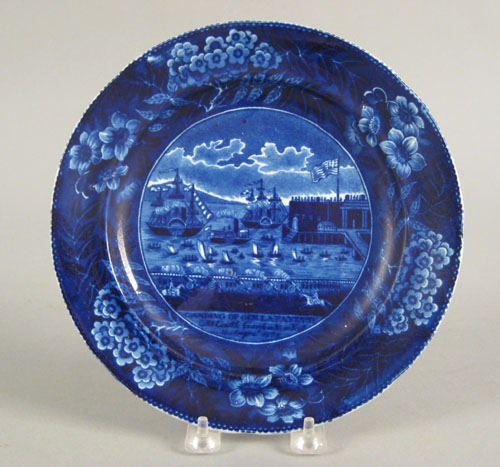 Appraisal: Landing of General Lafayette historical blue plate th c dia