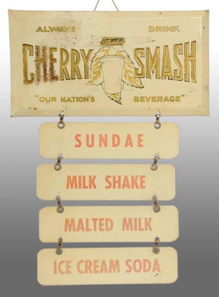 Appraisal: Tin Over Cardboard Cherry Smash Menu Sign Description s to