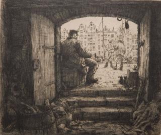 Appraisal: Tavik F Simon etching Tavik F Simon Czechoslovakian - -