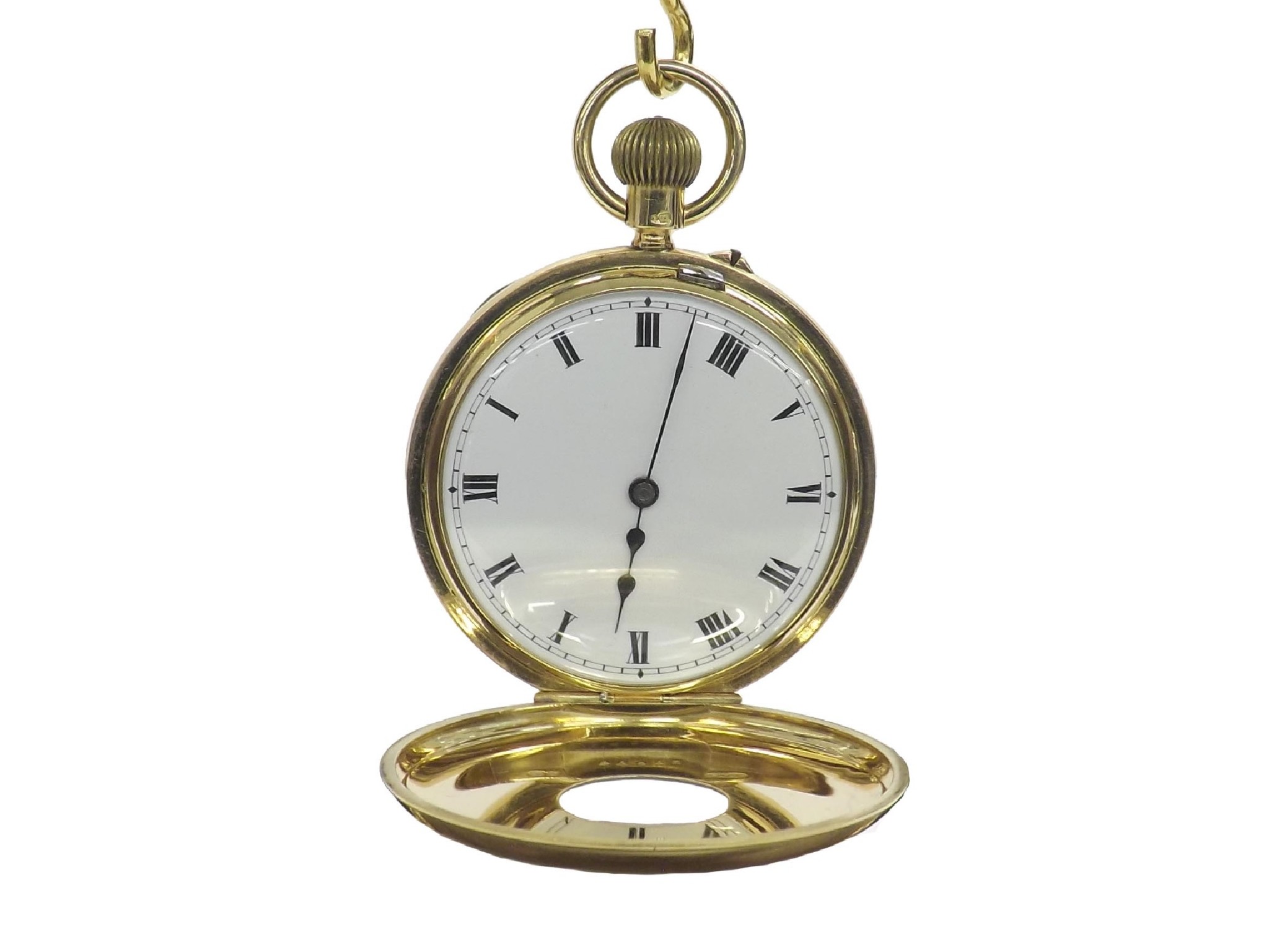 Appraisal: ct lever half hunter pocket watch London three-quarter plate movement