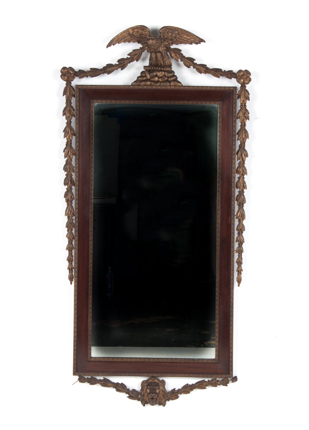 Appraisal: George III style mahogany and gilt mirror th century carved