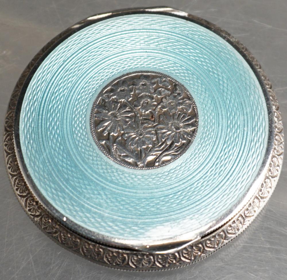 Appraisal: AUSTRIAN STERLING SILVER AND GUILLOCHE ENAMEL COMPACT OZTAustrian Sterling Silver