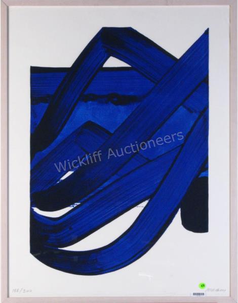 Appraisal: A framed silkscreen print by Pierre Soulages French b signed