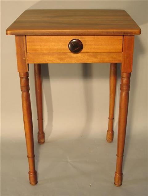 Appraisal: SMALL SHERATON SQUARE PINE WORK TABLE th century the square